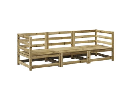 Conjunto 3 de sofás de jardín VIDAXL madera de pino impregnada