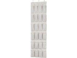 Zapatero Para Colocar Detrás De La Puerta, 24 Compartimentos, Tamaño Mediano, Blanco, Hogar, Moderno, Uso Funcional, Organización Práctica