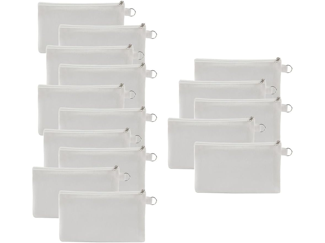 Kit De Maquillaje Sublimable En Blanco De 15 Piezas, A Granel, Transferencia Térmica Diy, 18,5 * 12 Cm