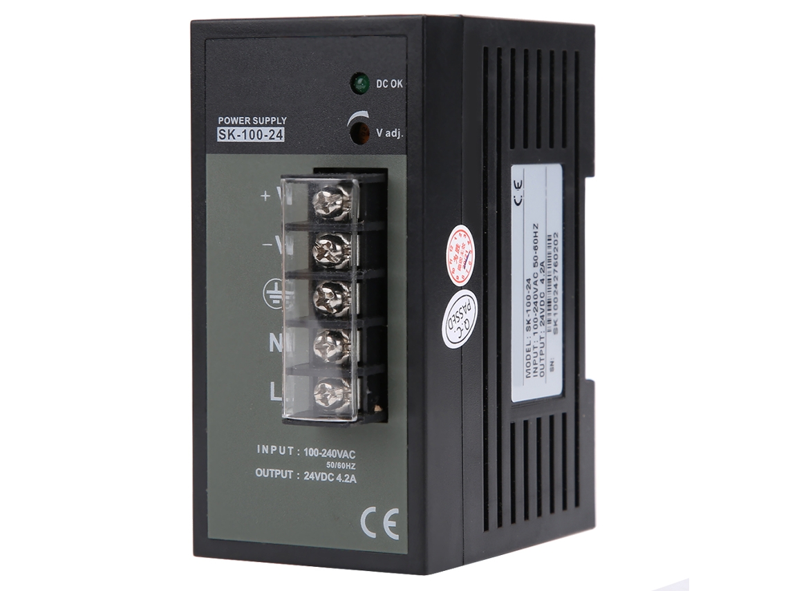 Fuente de alimentación conmutada de riel DIN industrial ajustable SK-100-24 100-240 V CA