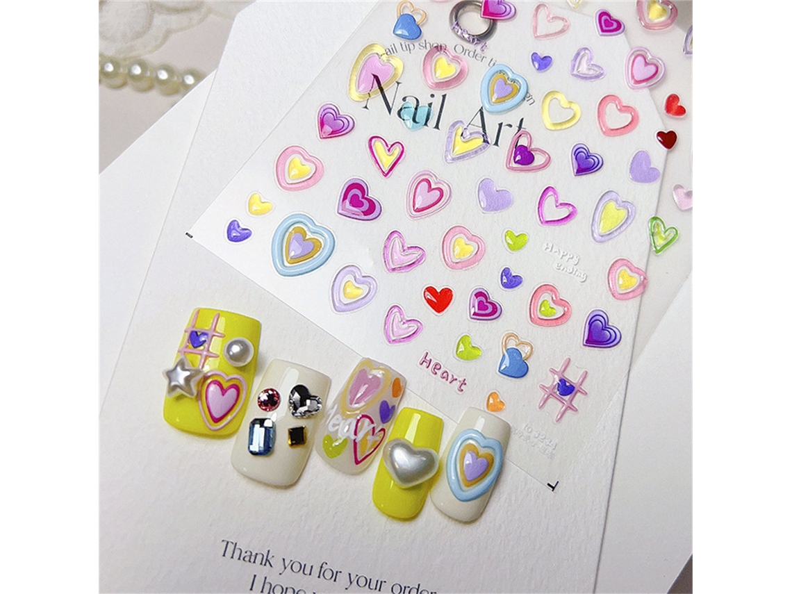 Pegatinas japonesas 5D y 3D con relieve para uñas, decoraciones para uñas, pegatinas acrílicas. MDUG