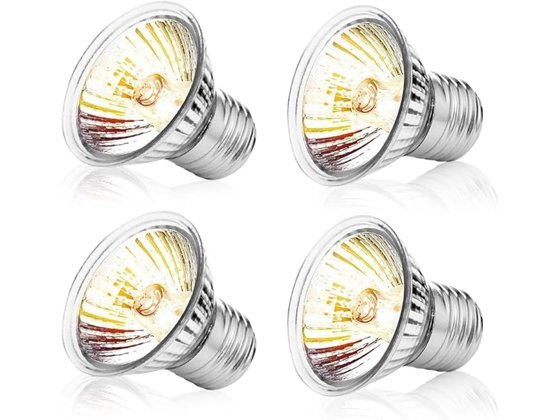 Lâmpadas Solares De Espectro Completo - Lâmpada Térmica E27 - Adequada Para Reptiles Y Anfibios - 220 V 50 W - Paquete De 4