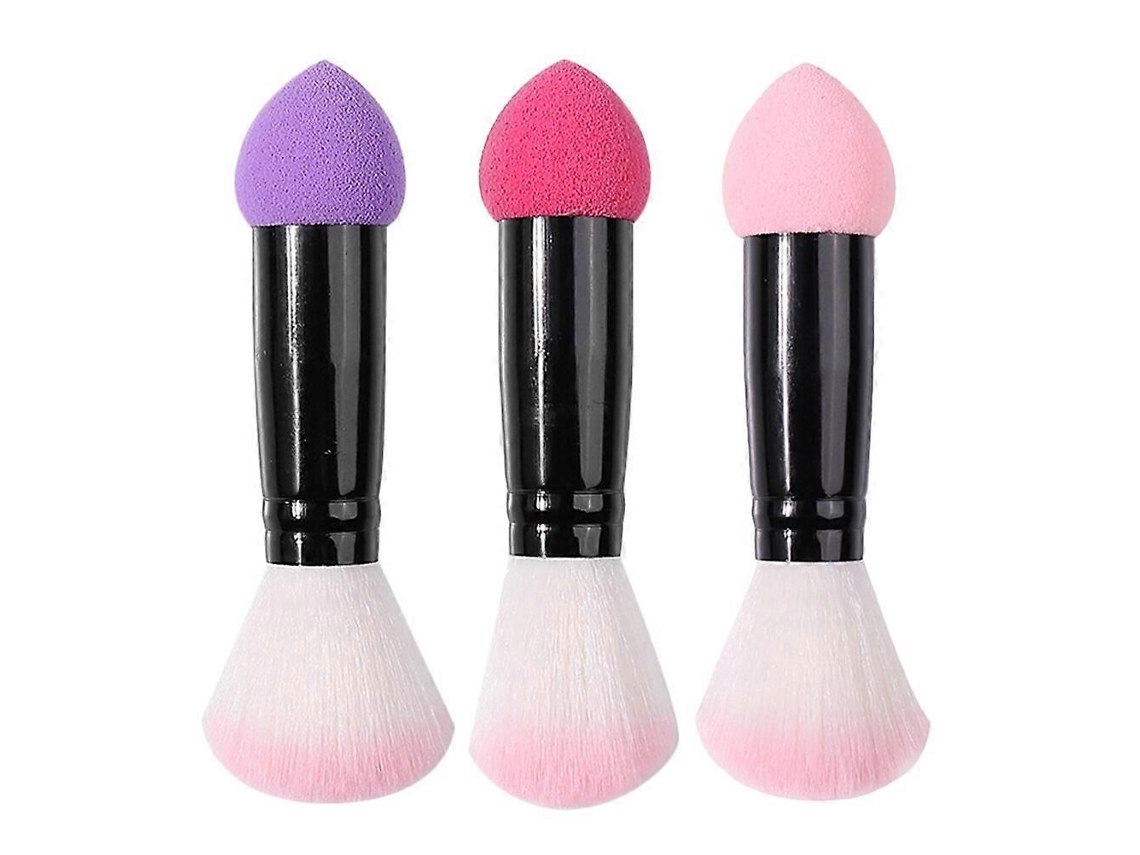 3 brochas de maquillaje de doble cara, brocha para rubor, brocha para polvos, para mujer Rosewell