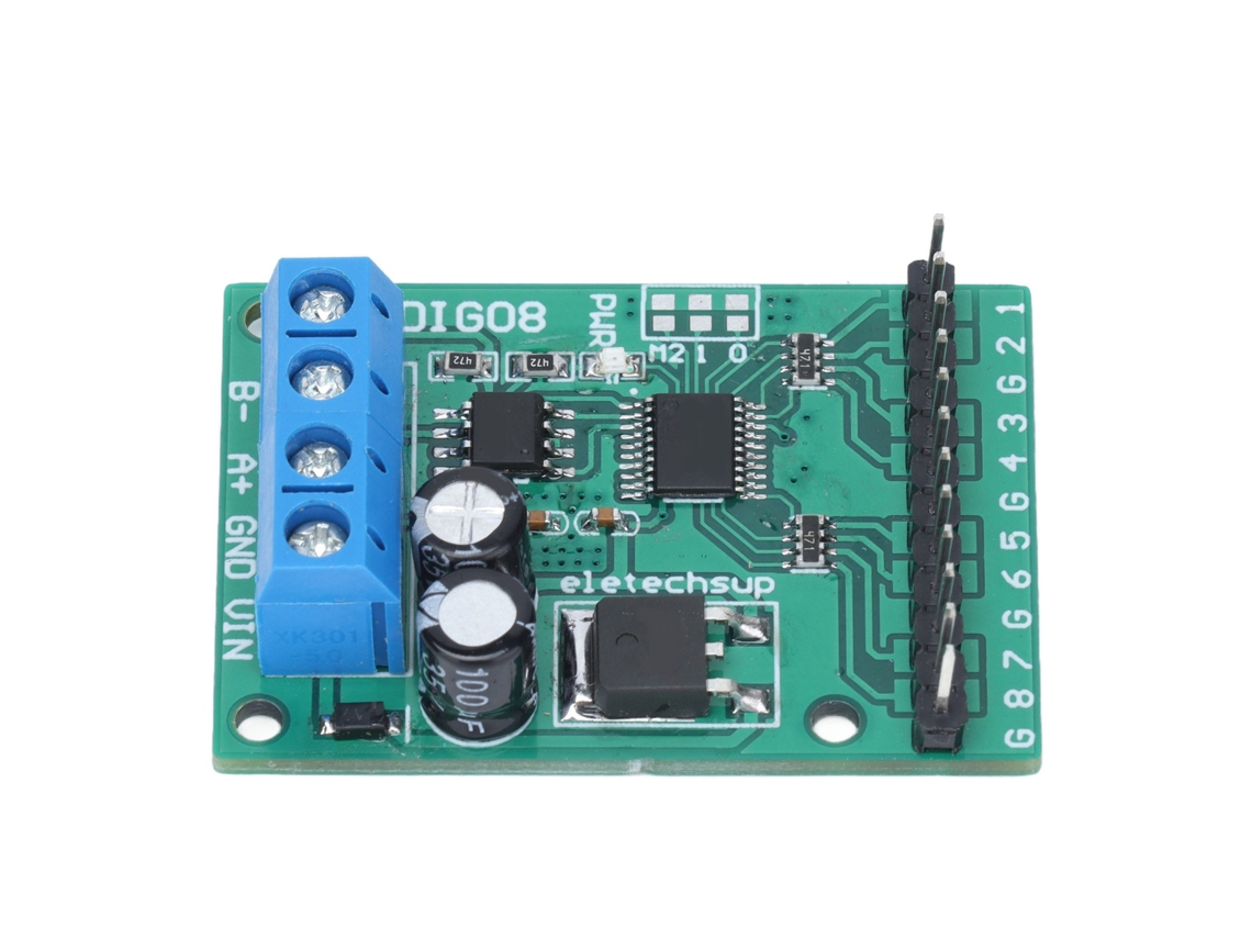 Veloriskku-módulo De Controle De Entrada/saída De 8 Canais 9600bps Rs485 Ttl Placa Controladora N4dig08con Pin
