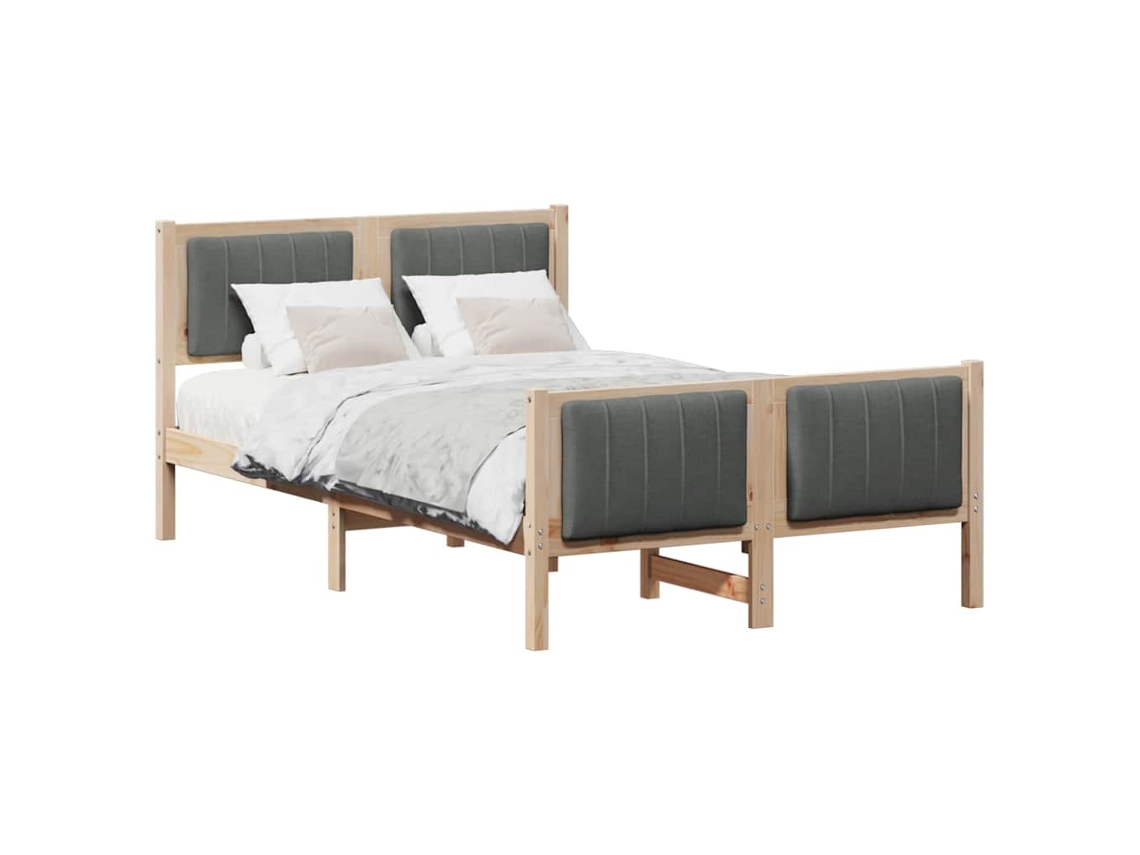 Maison Exclusive - Estructura De Cama Negro Y Gris Oscuro 120 X 200 Cm