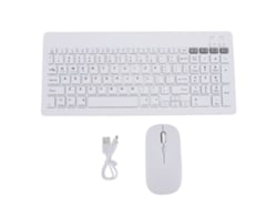 Kit De Teclado Y Ratón Inalámbricos Bluetooth, Recargables, Con Modos Duales, 4 Canales, Color Blanco.
