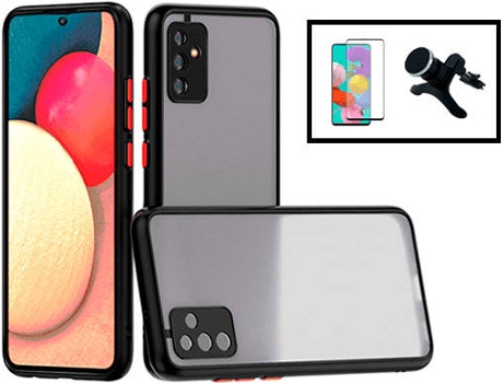Kit Carcasa Trasera Protección Cámara + Protector de Pantalla Samsung Galaxy M52 5G GIFT4ME Negro
