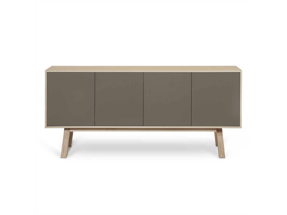 Aparador Alto MON PETIT MEUBLE FRANÇAIS con 4 Puertas (Gris Moscada - Madera - 180 x 94 x 46 cm)