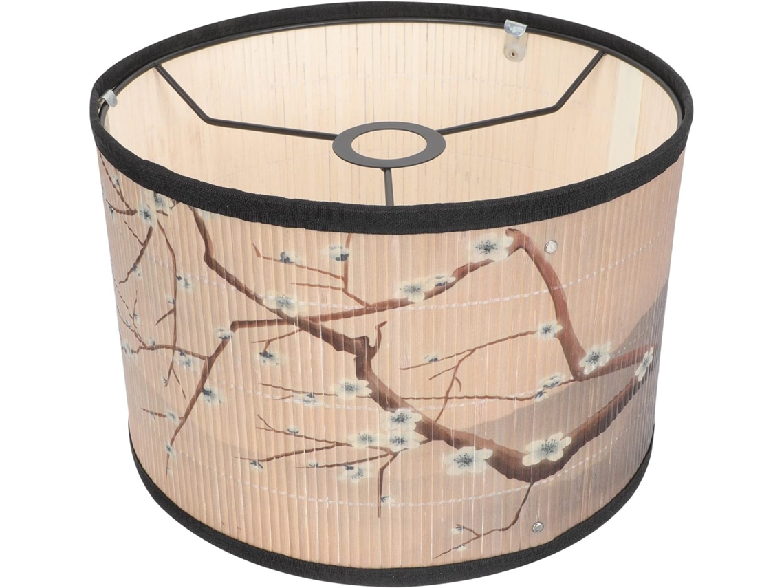 Lámpara De Bambú Con Diseño Abstracto Retro, Cubierta Decorativa Para Bombilla De Luz Natural Difusa.