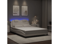 Estructura De Cama Con Led Sin Colchón Blanco 120x200 Cm