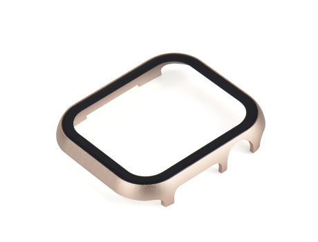 Apple Watch Series 3, 2 y 1, marco de metal de 38 mm + funda protectora de vidrio templado (dorado)