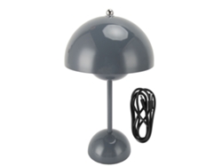 Rebe-lámpara De Mesa Inalámbrica Táctil Regulable Led Recargable Usb Con Domo De Hongo Para Dormitorio Y Oficina Gris