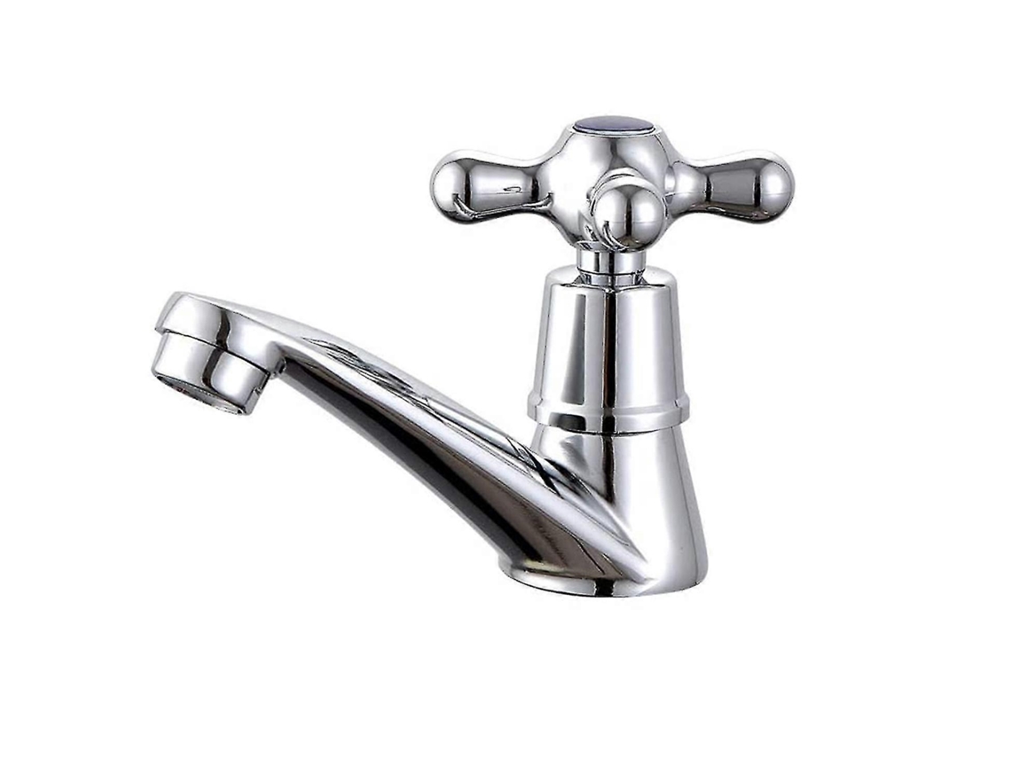 Grifo De Agua Fría Individual, Grifo De Lavabo De Cromo, Para Baño Cocina Hogar Lavamanos Fregadero