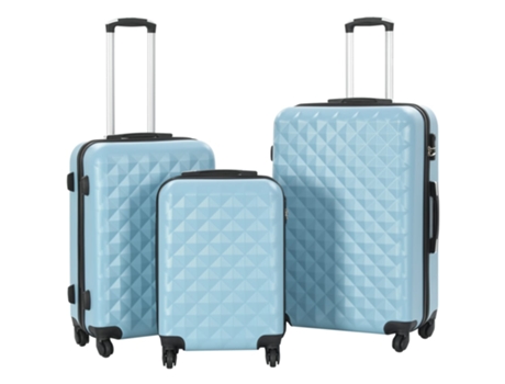 MAISON EXCLUSIVE Juego de maletas rígidas con ruedas trolley 3 piezas azul ABS