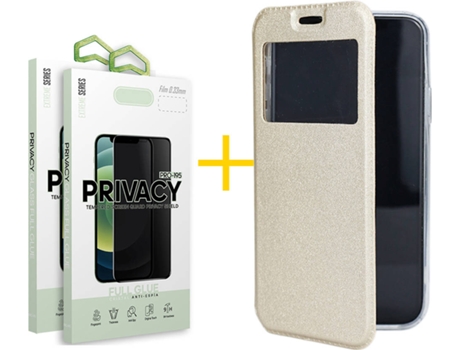 Carcasa + 2 Protectores de Pantalla para Samsung Galaxy S22 Plus 5G SKYHE Dorado