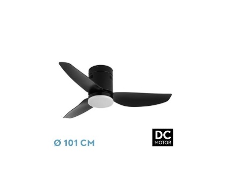Ventilador DC Borax 20W Negro 3 Aspas FABRILAMP