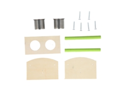 Soporte De Madera Para Loros Con 2 Comederos De Acero Inoxidable - Juguete De Entrenamiento - Accesorio Para Aves