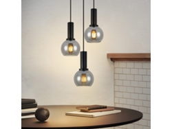 Zmh Lámpara Colgante De Comedor De 3 Llamas E27, Lámpara Colgante Retro De Cristal Para Dormitorio Y Bar.
