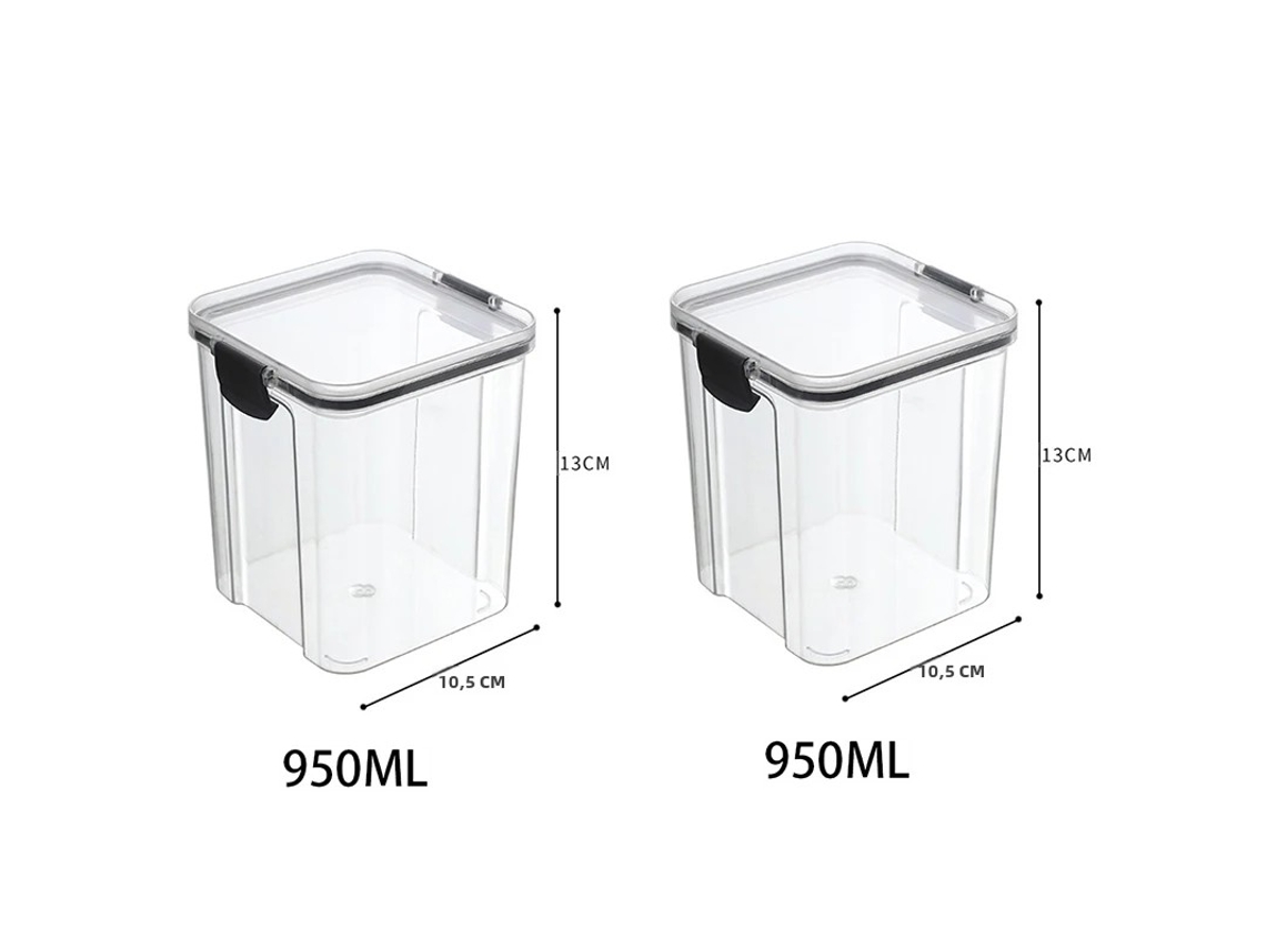 Juego de 5 recipientes herméticos de plástico transparente MDUG para almacenar alimentos (2950 ml)