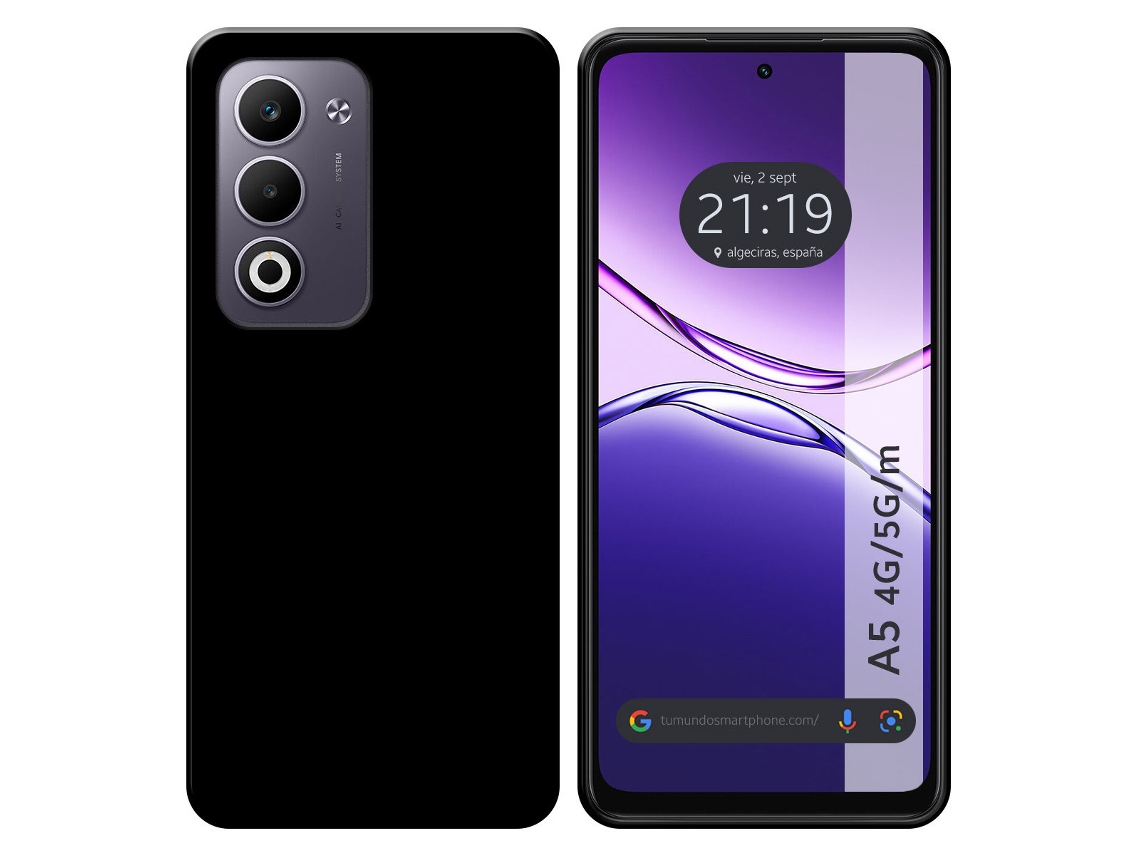 Funda Silicona Gel Tpu Negra Para Oppo A5m / A5 4g / 5g