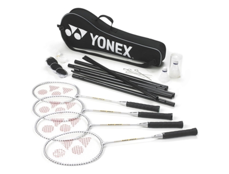 Conjunto de Badminton 4 Player Prateadoyonex