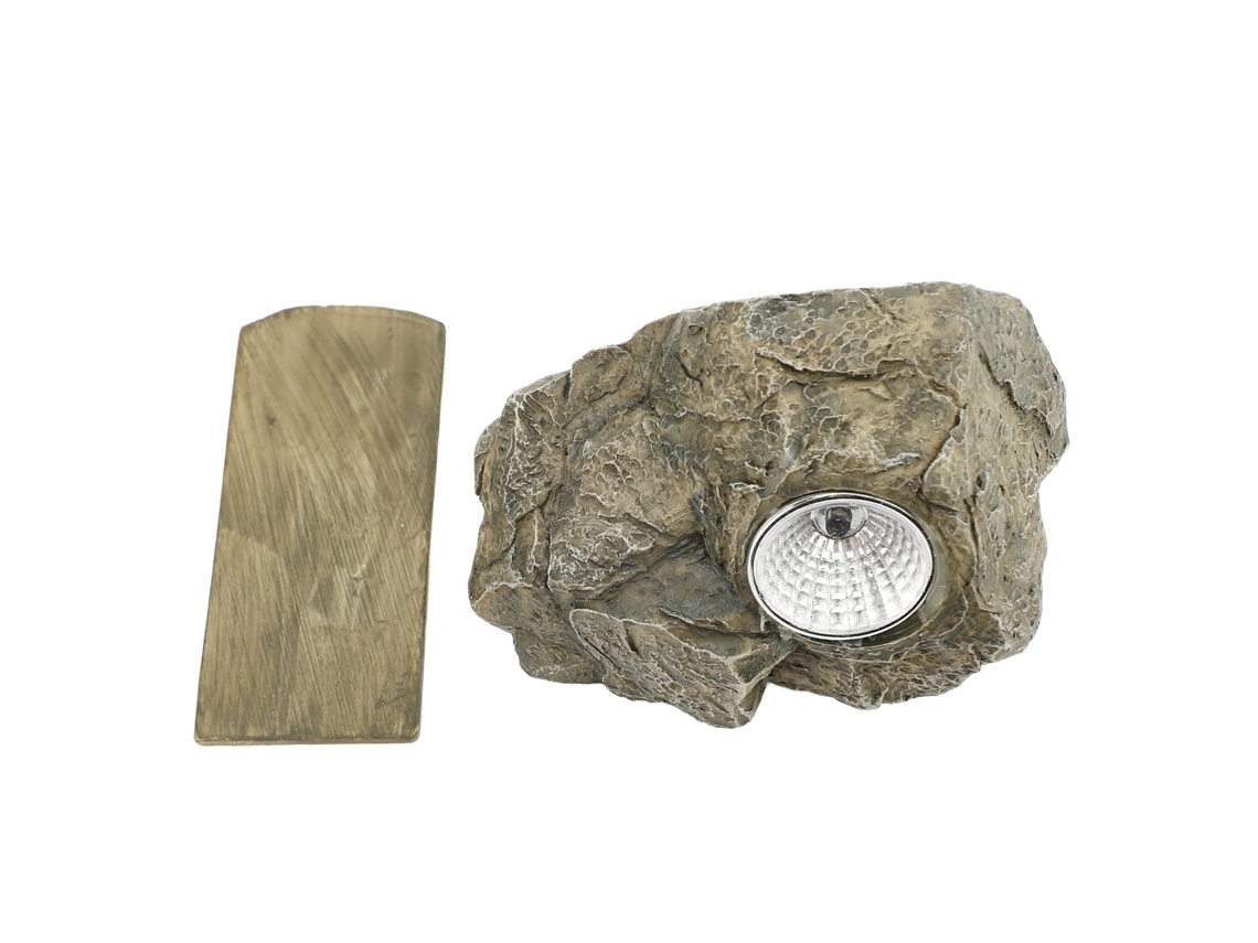 Caja Para Llaves De Imitación De Piedra Con Luz Solar De Resina Simulada Para Jardín Exterior.