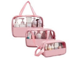 2026-bolsa De Toiletries Transparente, 3 Piezas Bolsas Impermeables De Maquillaje Pvc Con Cremallera Organizador Portátil Para Viajes
