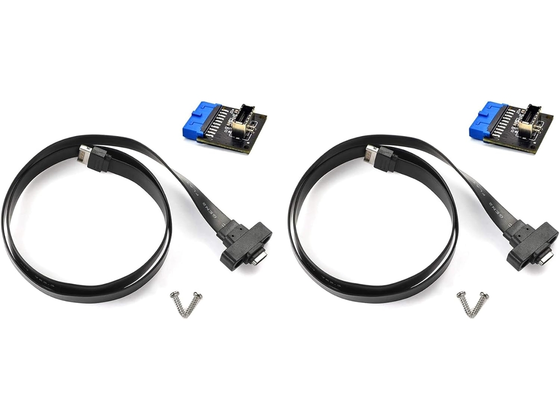 Cable De Extensión Para Panel Usb 3.1 Tipo-c (2 Unidades), 50 Cm, E A Gen 2, 10 Gbps