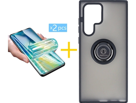 Carcasa + 2 Protectores de Pantalla para Samsung Galaxy S22 Ultra 5G ACCETEL Negro