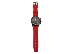 Reloj De Cuarzo Multifuncional Para Hombre, Resistente Al Agua, Cronógrafo, Correa De Silicona Negra Y Roja.