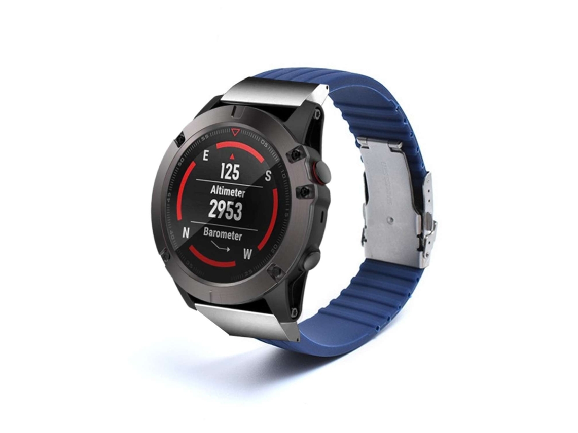 Correa Silicona Stripe Adaptable Garmin Instinct Solar Tactical Edition Azul Escuro