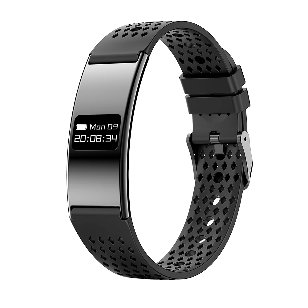 (correa Totalmente Negra) Pulsera Inteligente, Resistente Al Agua Ip68, 2,88 Mm, Recordatorio De Llamadas.
