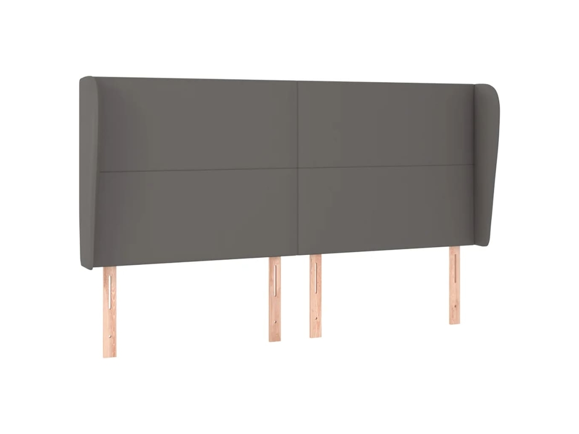 Maison Exclusive - Cabecero Con Orejas Cuero Sintético Gris 183x23x118/128cm