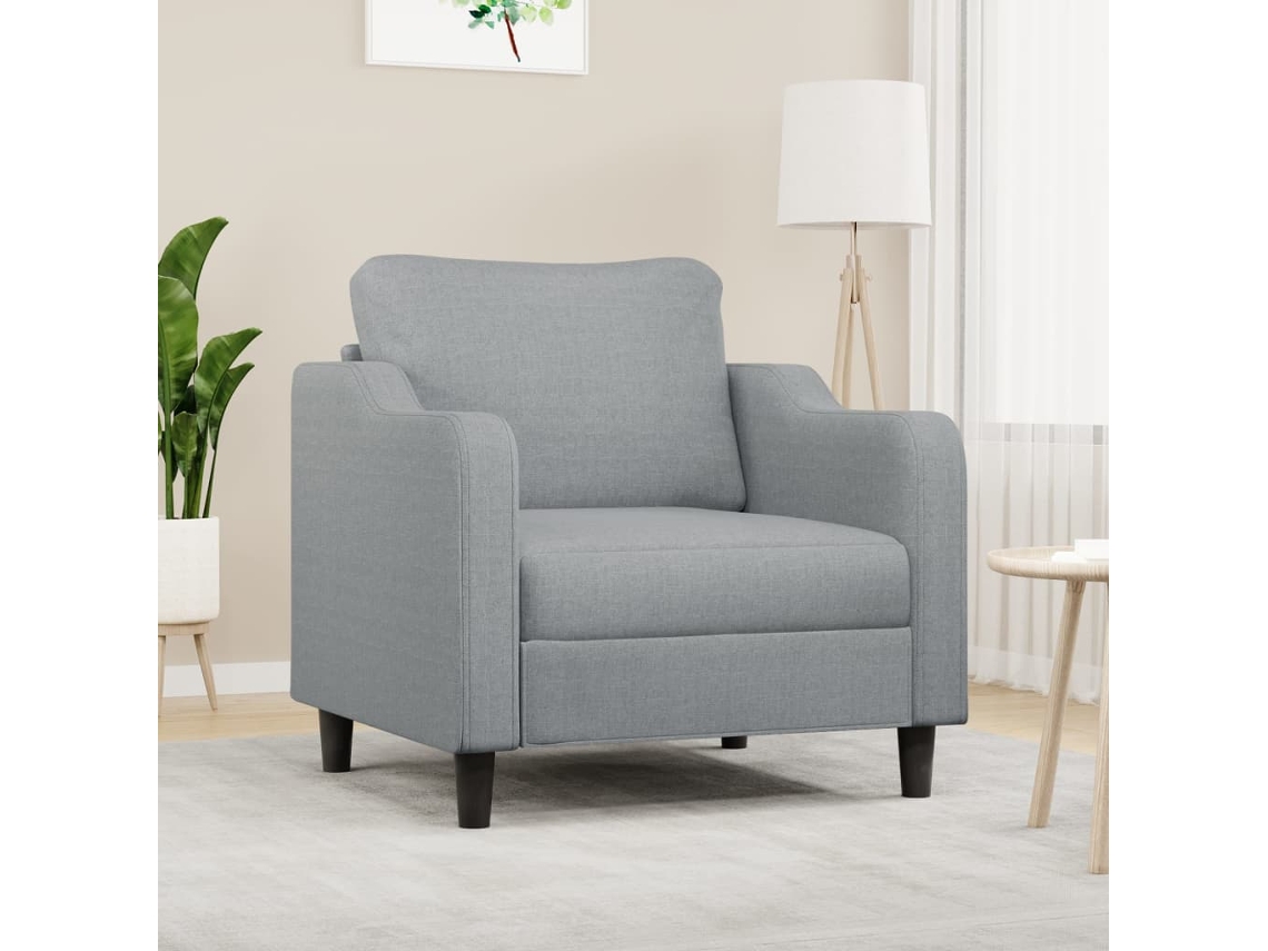 Sillón De Salón | Silla | Sillón De Tela Gris Claro 60 Cm Wsd471131