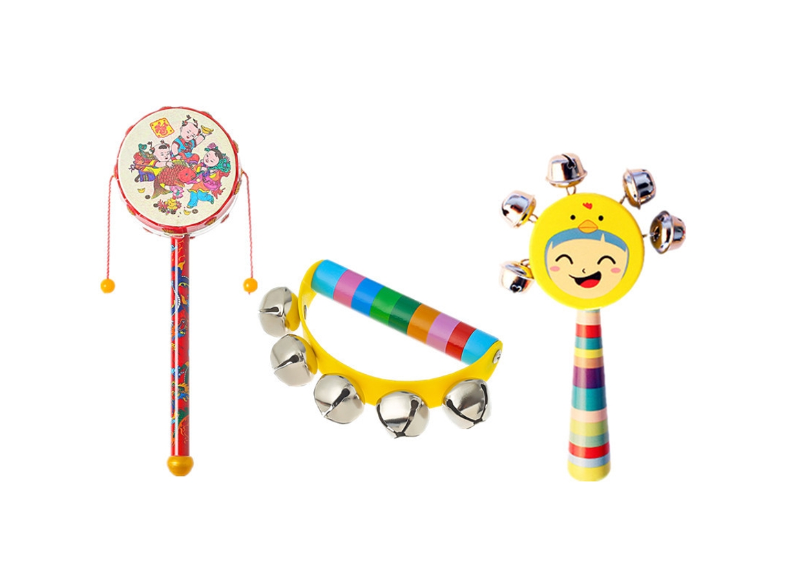 Juego De Sonajeros De Madera Para Bebé, 3 Piezas, 6-12 Meses, Desarrolla La Huella Del Pie Czhhmart