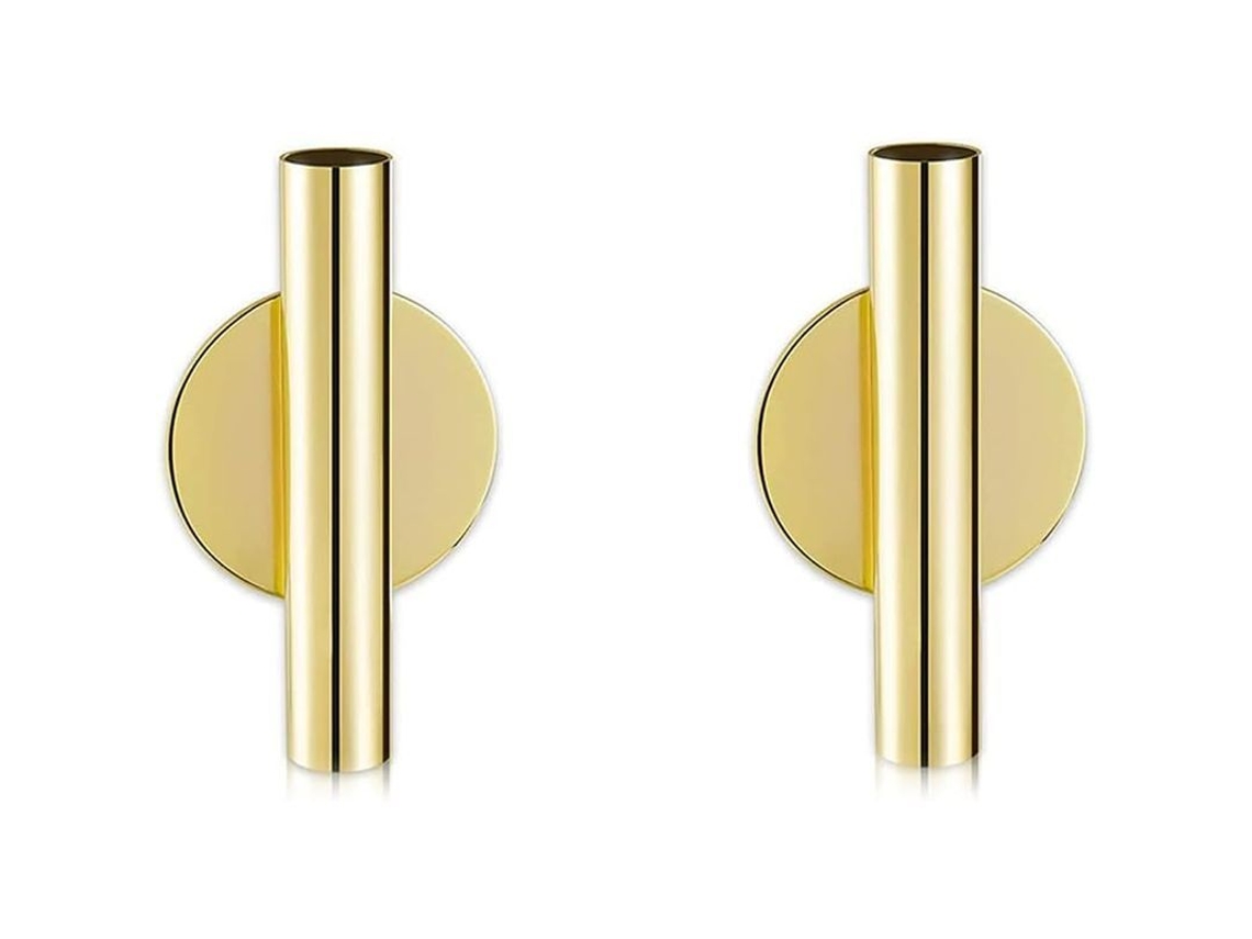 Juego De 2 Jarrones De Pared De Metal, Estante Moderno Para Flores Secas Para Balcón, Hogar U Oficina.