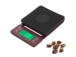 Báscula de café para café filtrado, con temporizador, báscula electrónica de cocina, modelo 3 kg/0,1 g (burdeos)