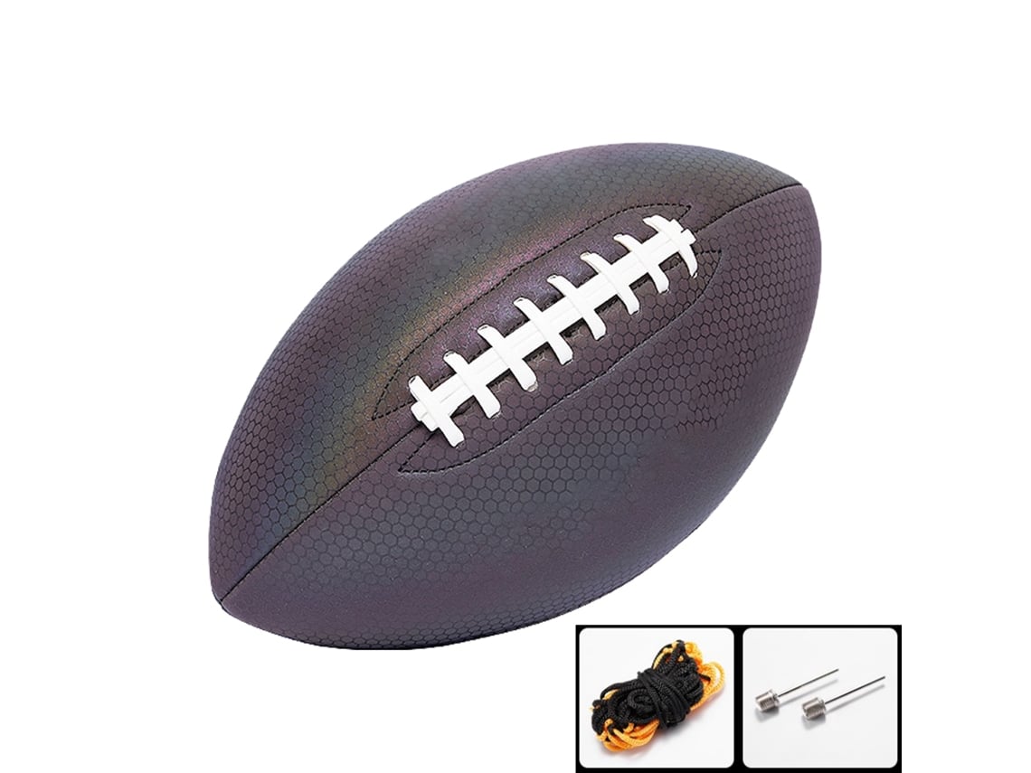 Pelota De Fútbol Americano Reflectiva Luminosa Fluorescente Estándar Pu Para Juego Y Entrenamiento