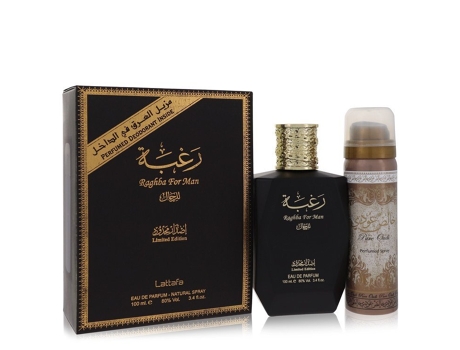Eau De Parfum Hombre Lattafa Raghba Man by Lattafa Spray plus 1.7 oz Deodorant Spray 3.4 oz (100 ml)