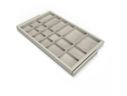 EMUCA Kit Cajón Organizador Con Estructura Corredera De Cierre Amortiguado Para Armarios - Regulable - Módulo 800 Mm - Gris Piedra
