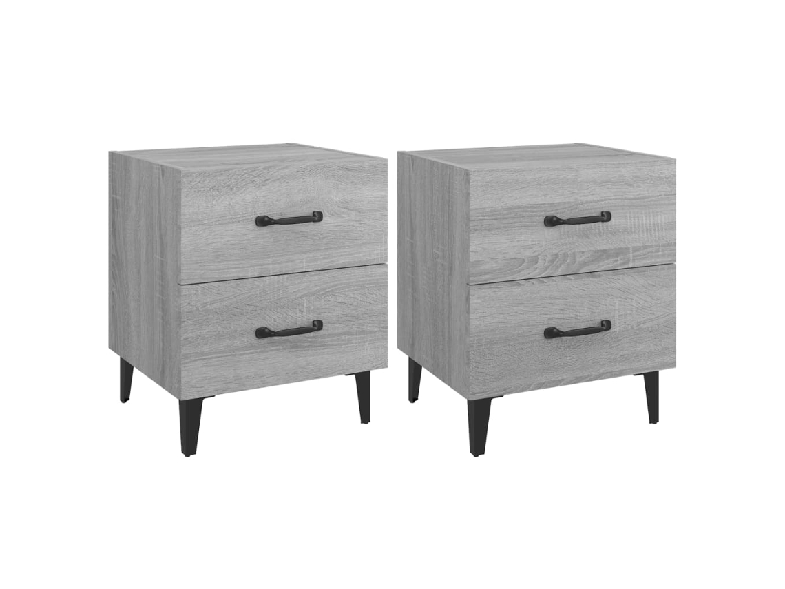 Juego de 2 mesitas de noche Sonoma gris MAISON EXCLUSIVE (40x35x47,5 cm)