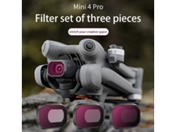 Juego de filtros ND para DJI Mini 4 Pro: ND16, ND64, ND256, Ultra Thin, 3 filtros para lentes