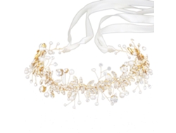 Tiara De Boda Dorada Con Flores De Piedras Preciosas Para El Cabello De La Novia.