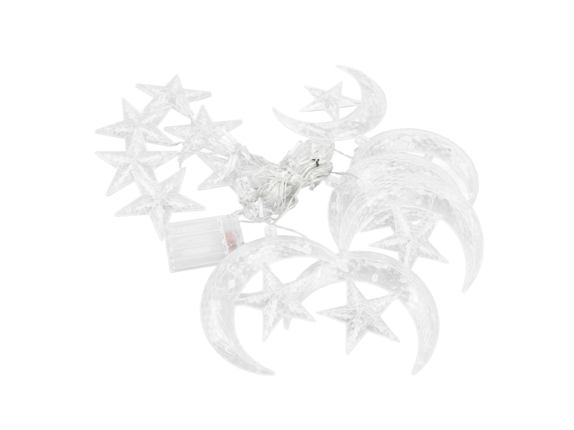 2026-luz De Cadena Con Estrellas Y Lunas 3.3yd 126led Para Ramadán, Bodas, Fiestas Y Decoración De Hogar Jardín