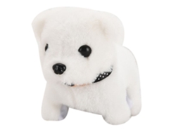 Cachorro Elétrico De Pelúcia Simulado Andar Abanar Cauda Latir Bichon Frise 17x10.5x13.5cm
