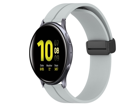 Correa de reloj inteligente para Samsung Galaxy Watch Active2 40 mm 20 mm Correa de reloj de silicona con cierre magnético de color sólido (gris)