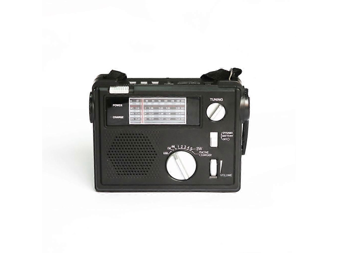 Radio de emergencia GOKOCO, con manivela y alimentación solar, AM/FM.