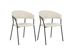 Conjunto de 2 cadeiras de refeição modernas BELIANI Mariposa de Veludo Branco 55x55x78