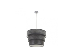 Lámpara colgante Triple Smile 3x27 cm Cromo/Madera negra Regx50x50 cm Fabrilamp