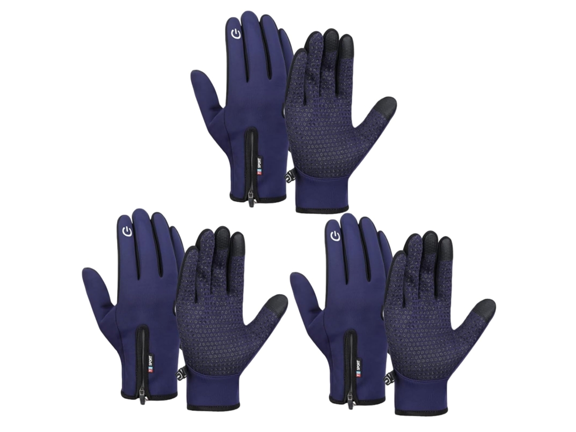 3 Pares De Luvas De Inverno Touch, Impermeáveis, Anti-vento E Antiderrapantes. Unissex, Para Esqui, Corrida E Trilhas.